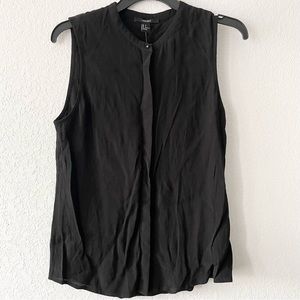 NWT Forever 21 Black Woven Sleeveless Button Top Women's Size Small